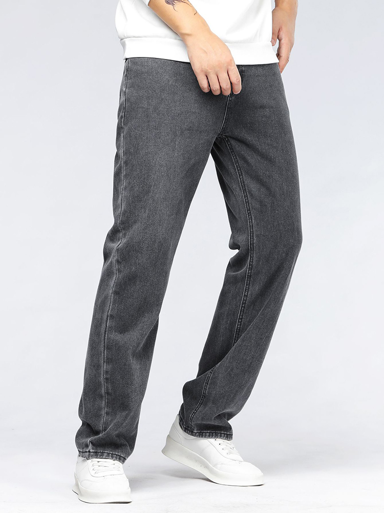 Men'S Fashion Grey Jeans - Calças Jeans Masculinas Estilo Coreano, Corte