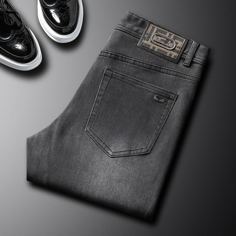 Men'S Fashion Grey Jeans - 2025 outono nova marca na moda