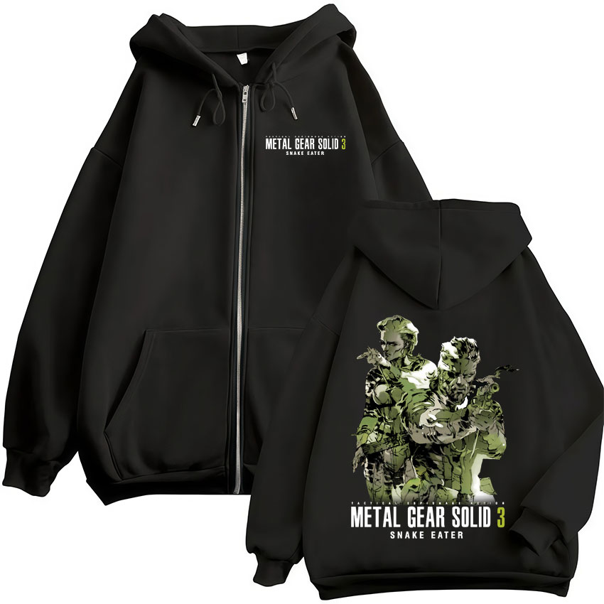 Mens Fashion Zip Up Hoodies - Jogo Metal Gear Solid 3 Snake