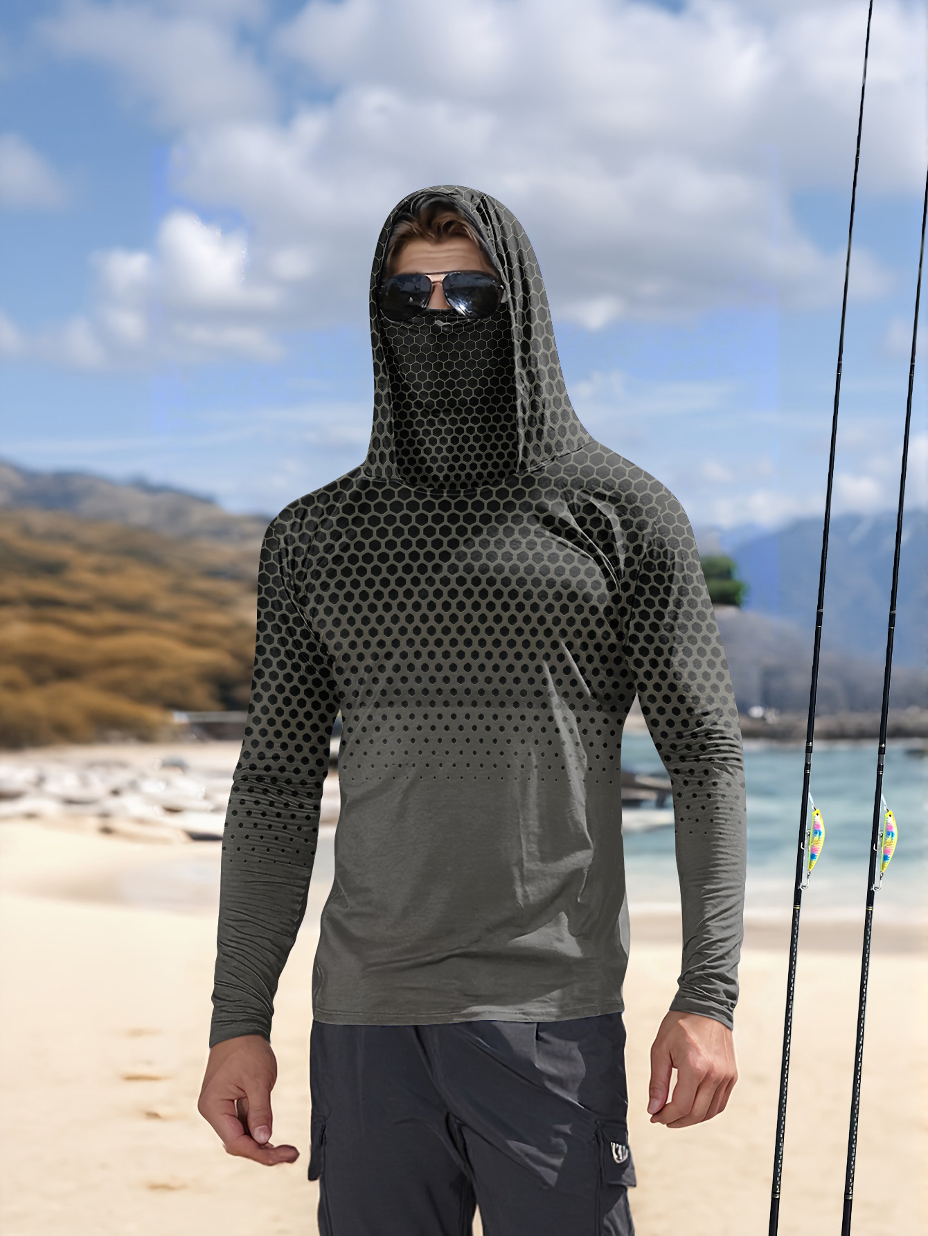 Mens Fashion Summer - Camisa de Pesca Masculina de Verão