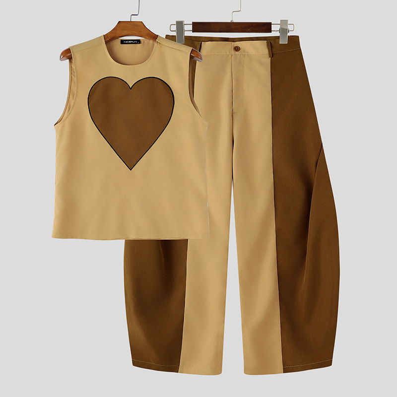 Mens Fashion Summer - Conjuntos Masculinos INCERUN: Regatas Sem Manga