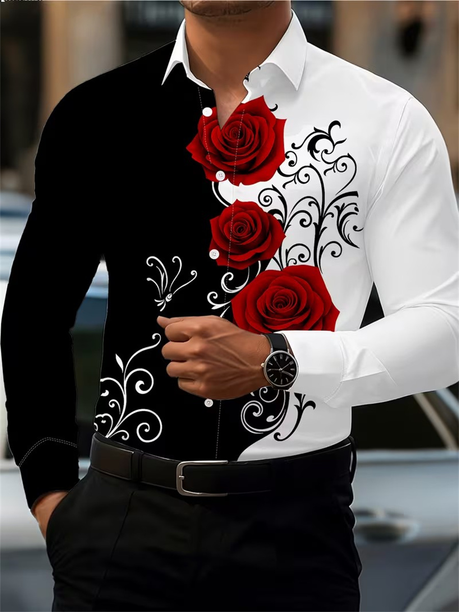 Mens Fashion Clothes - Camisa Masculina de Manga Longa com