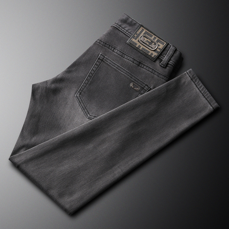 2025 outono nova marca na moda - Men'S Fashion Grey Jeans avaliação e preço