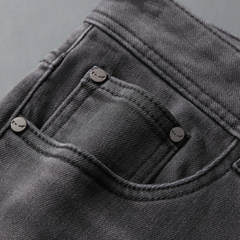 2025 outono nova marca na moda - Men'S Fashion Grey Jeans avaliação e preço