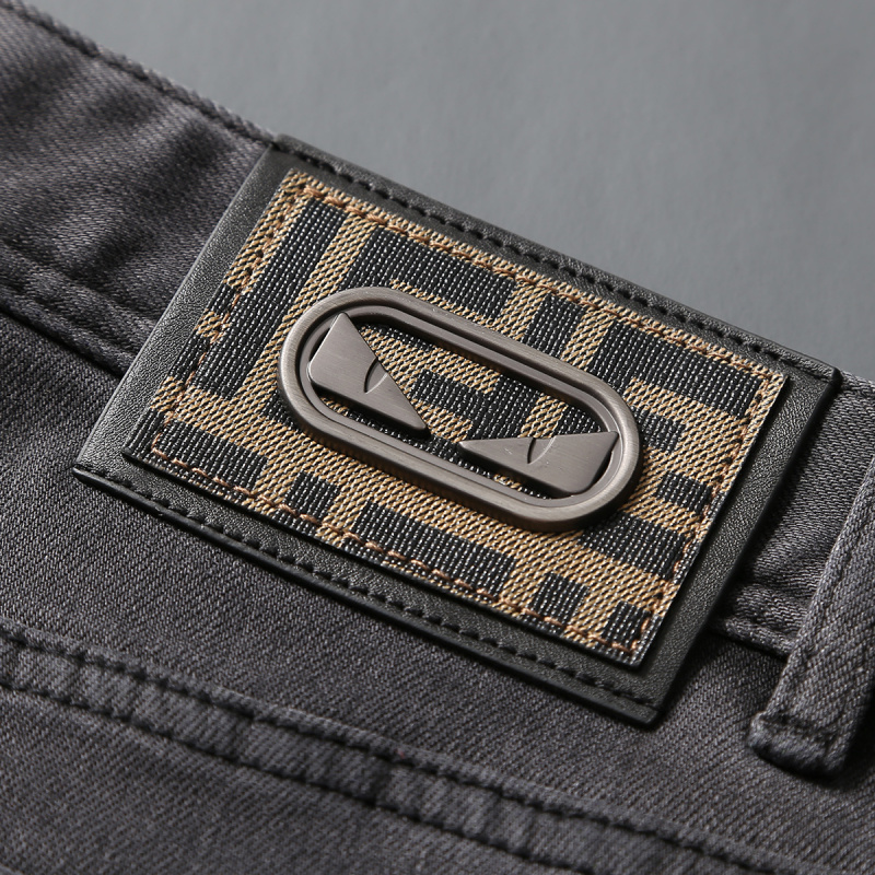 2025 outono nova marca na moda - Men'S Fashion Grey Jeans avaliação e preço