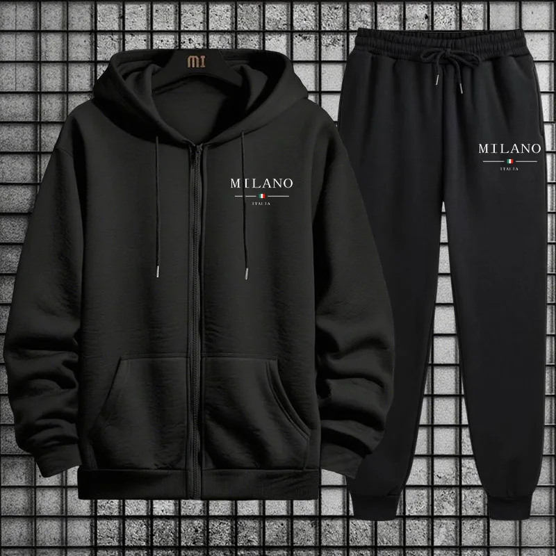 Conjunto de Treino Masculino P - Mens Fashion Zip Up Hoodies avaliação e preço