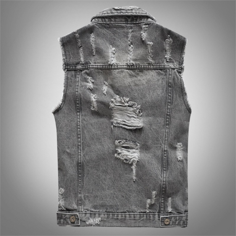 Novas Coletes de Jeans Retro C - Men'S Fashion Grey Jeans avaliação e preço