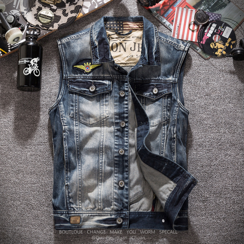 Novas Coletes de Jeans Retro C - Men'S Fashion Grey Jeans avaliação e preço