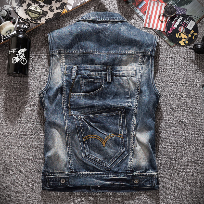 Novas Coletes de Jeans Retro C - Men'S Fashion Grey Jeans avaliação e preço